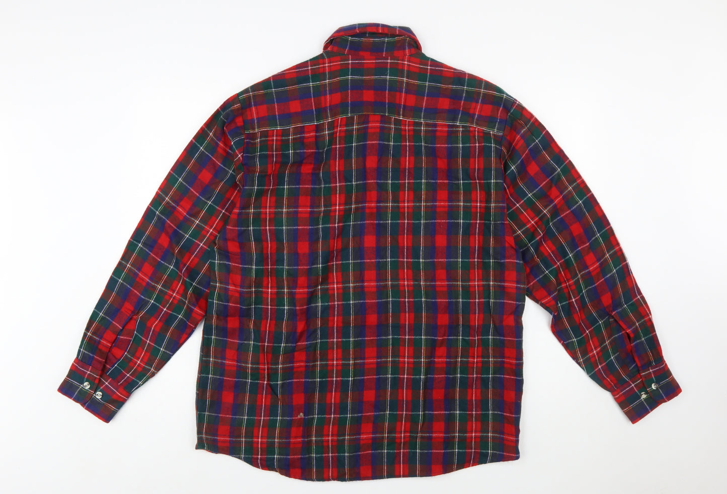 Eleven Sixty Six Men's Red Check Flannel Button-Up Shirt Size L