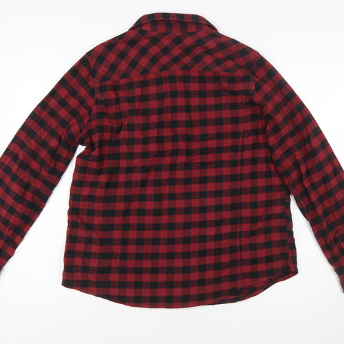 Carhartt Women's Red Checked Flannel Button-Up Shirt L