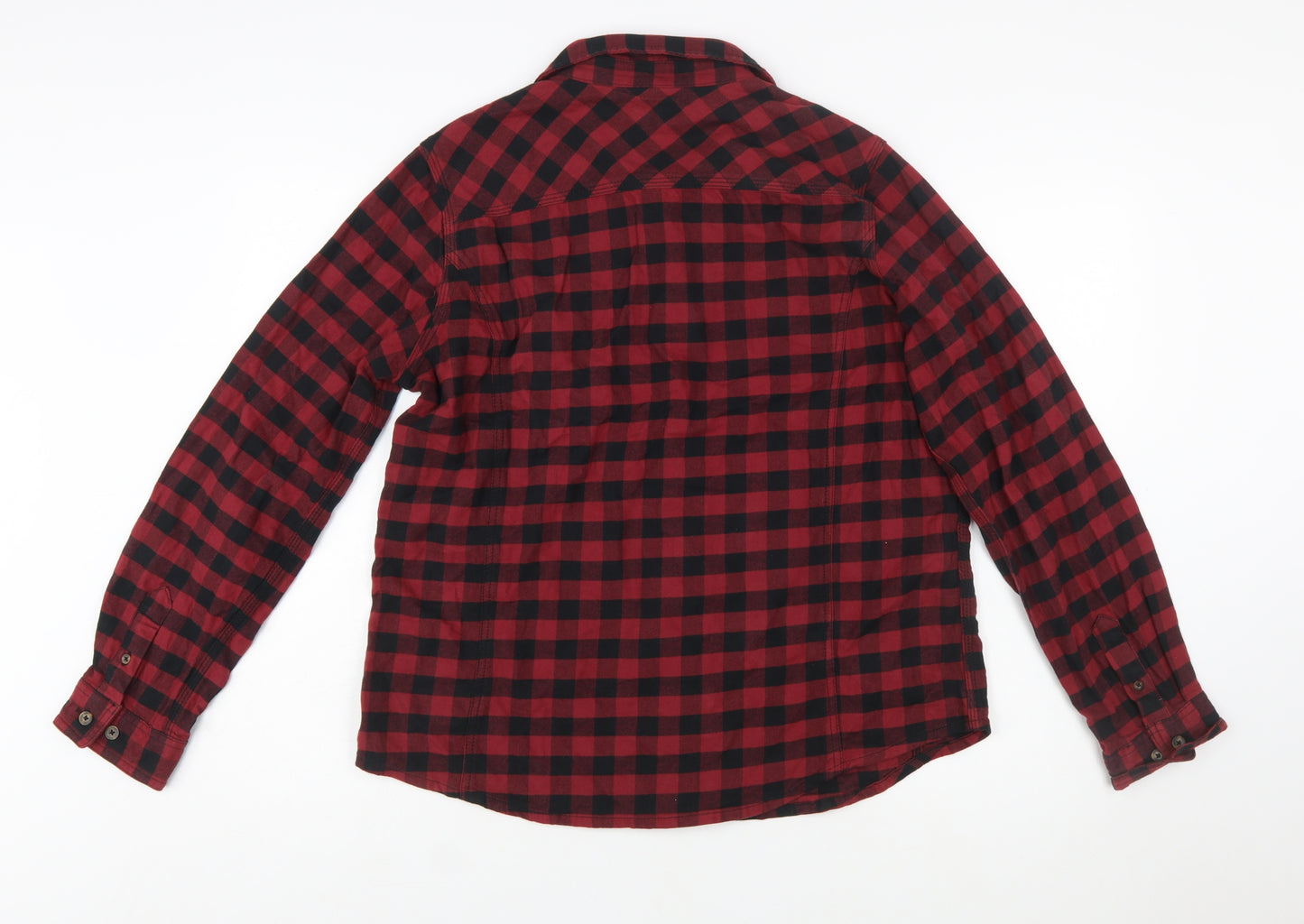 Carhartt Women's Red Checked Flannel Button-Up Shirt L