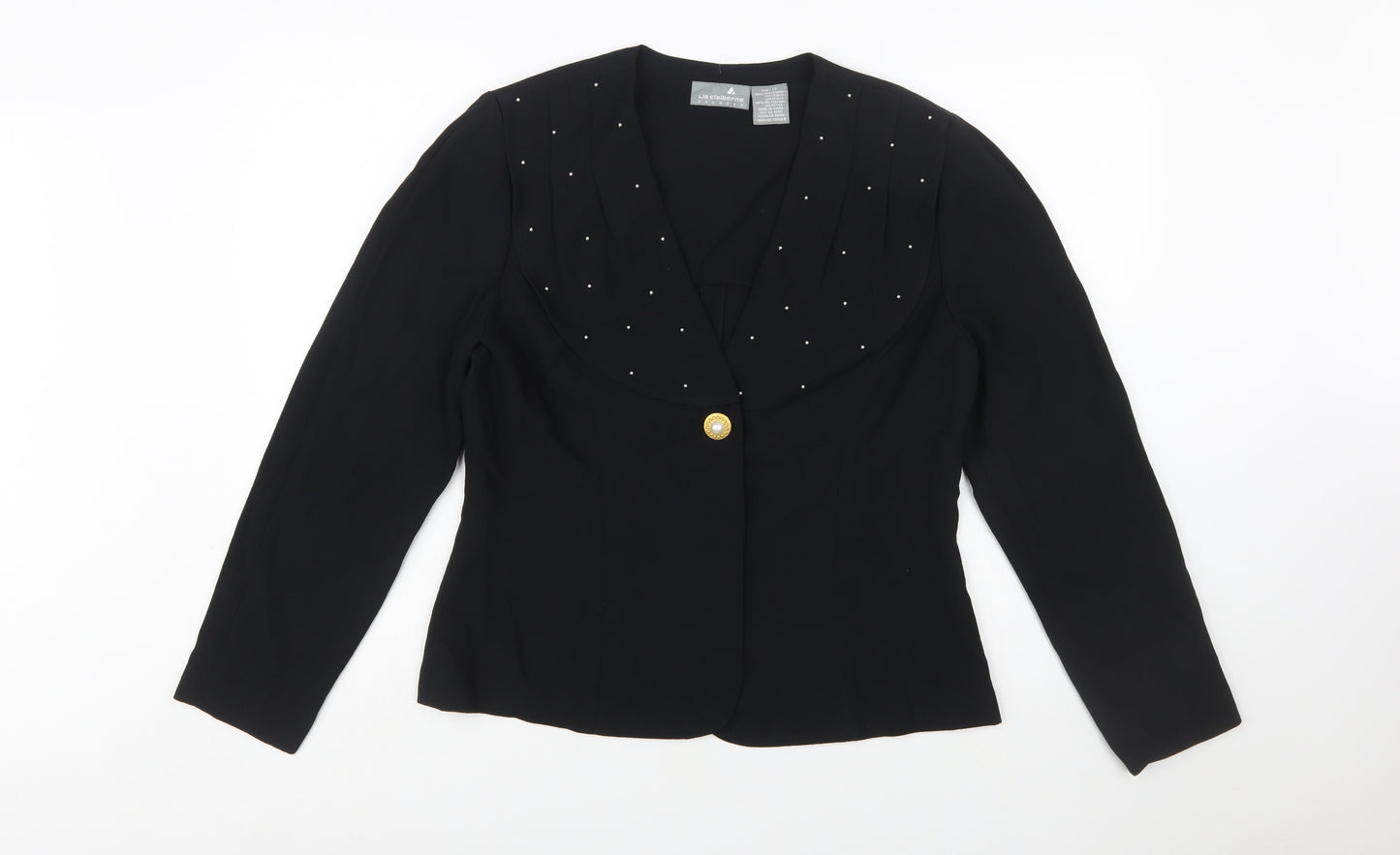 Liz Claiborne Women’s Black Size 12 Shawl Collar Tuxedo Blazer