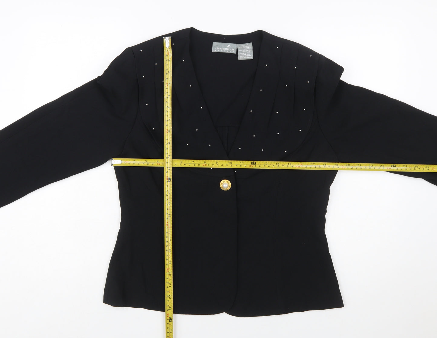 Liz Claiborne Women’s Black Size 12 Shawl Collar Tuxedo Blazer