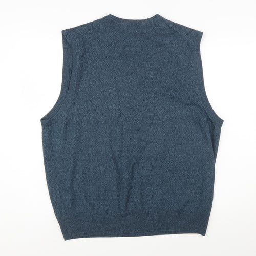 Dockers Men's Blue Argyle V-Neck Sleeveless Knit Vest XL