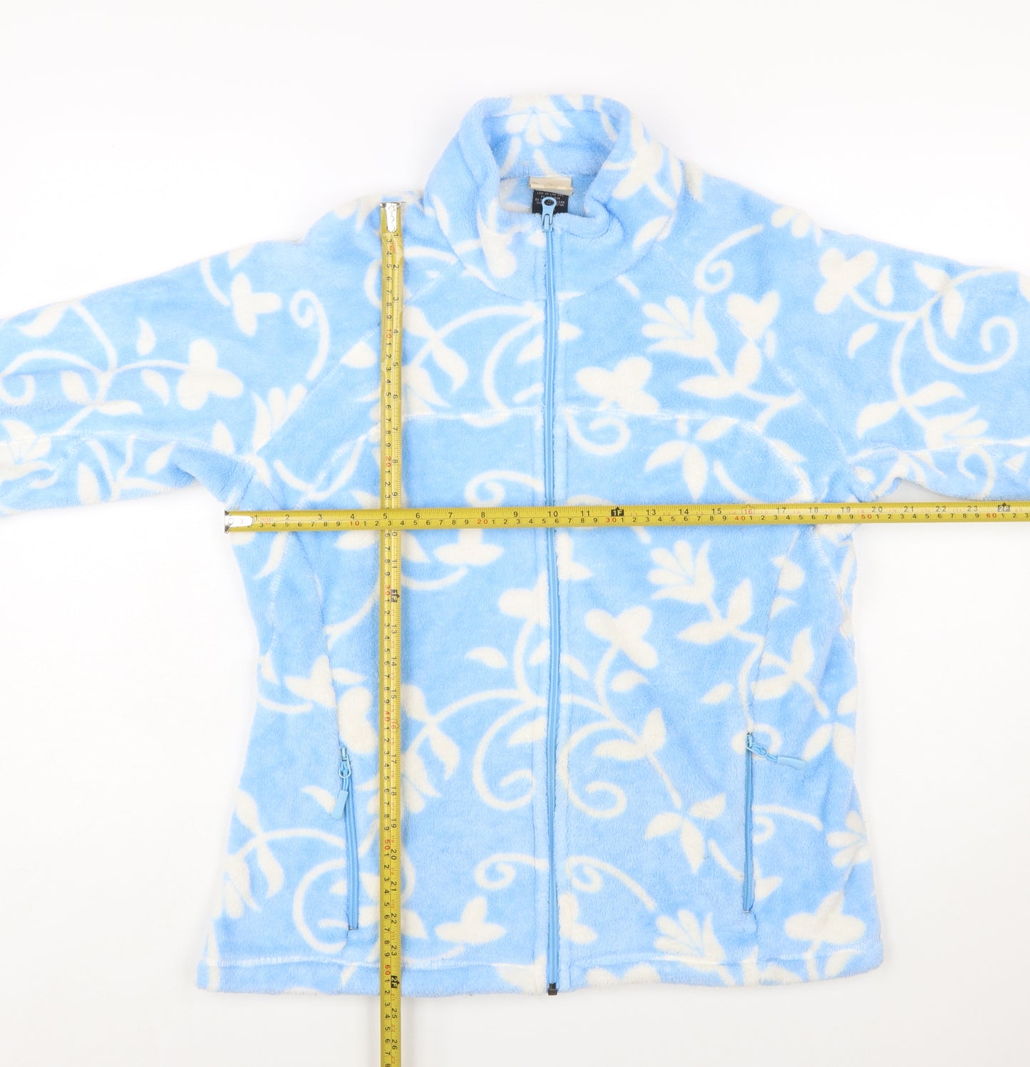 Natural Reflections Women's Blue Floral Fleece Jacket XL