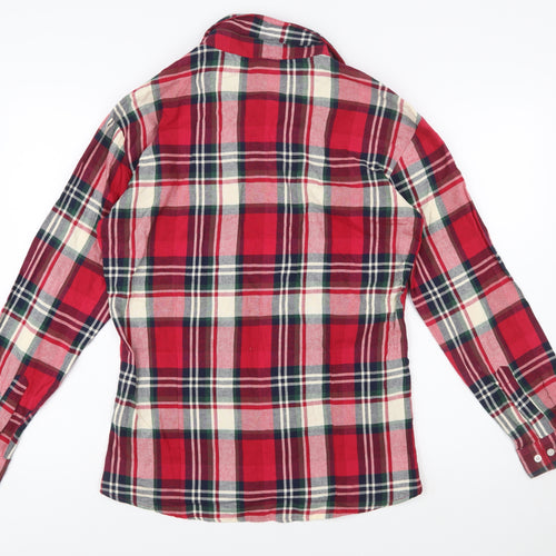 U.S. Polo Assn. Womens Red Plaid Cotton Long Sleeve Button-Up Shirt XL