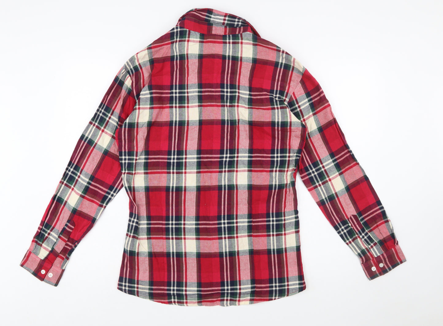 U.S. Polo Assn. Womens Red Plaid Cotton Long Sleeve Button-Up Shirt XL