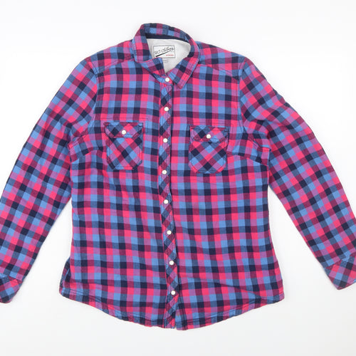 BC Clothing Women's Multicoloured Checked Flannel Button-Up Shirt Size M