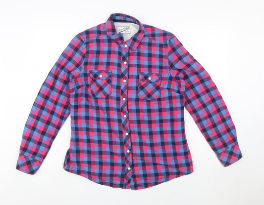 BC Clothing Women's Multicoloured Checked Flannel Button-Up Shirt Size M