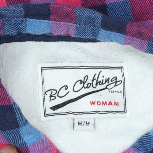 BC Clothing Women's Multicoloured Checked Flannel Button-Up Shirt Size M
