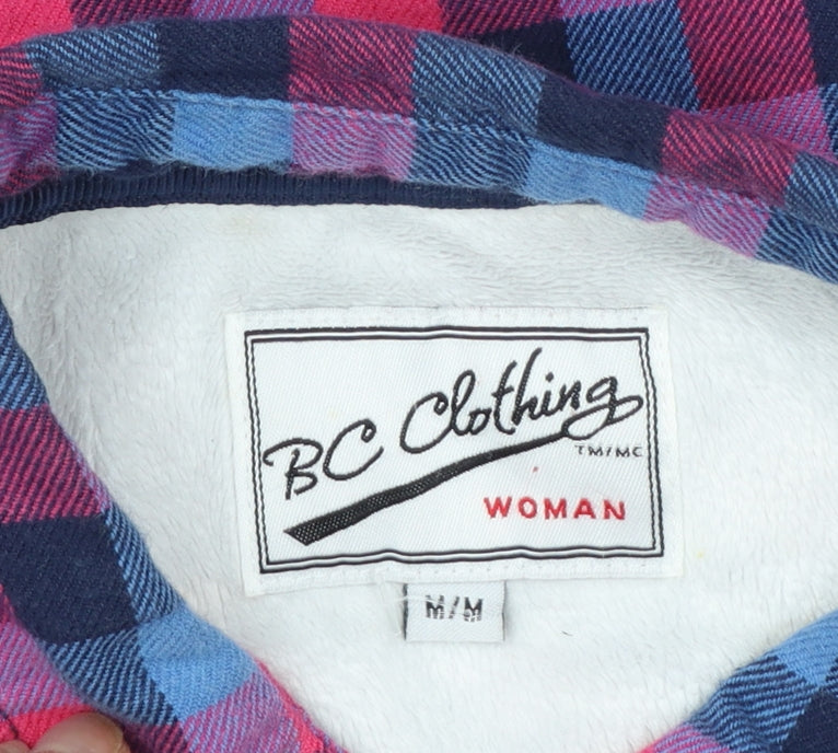 BC Clothing Women's Multicoloured Checked Flannel Button-Up Shirt Size M