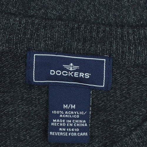Dockers Men's Multicoloured Check Acrylic Pullover Jumper M