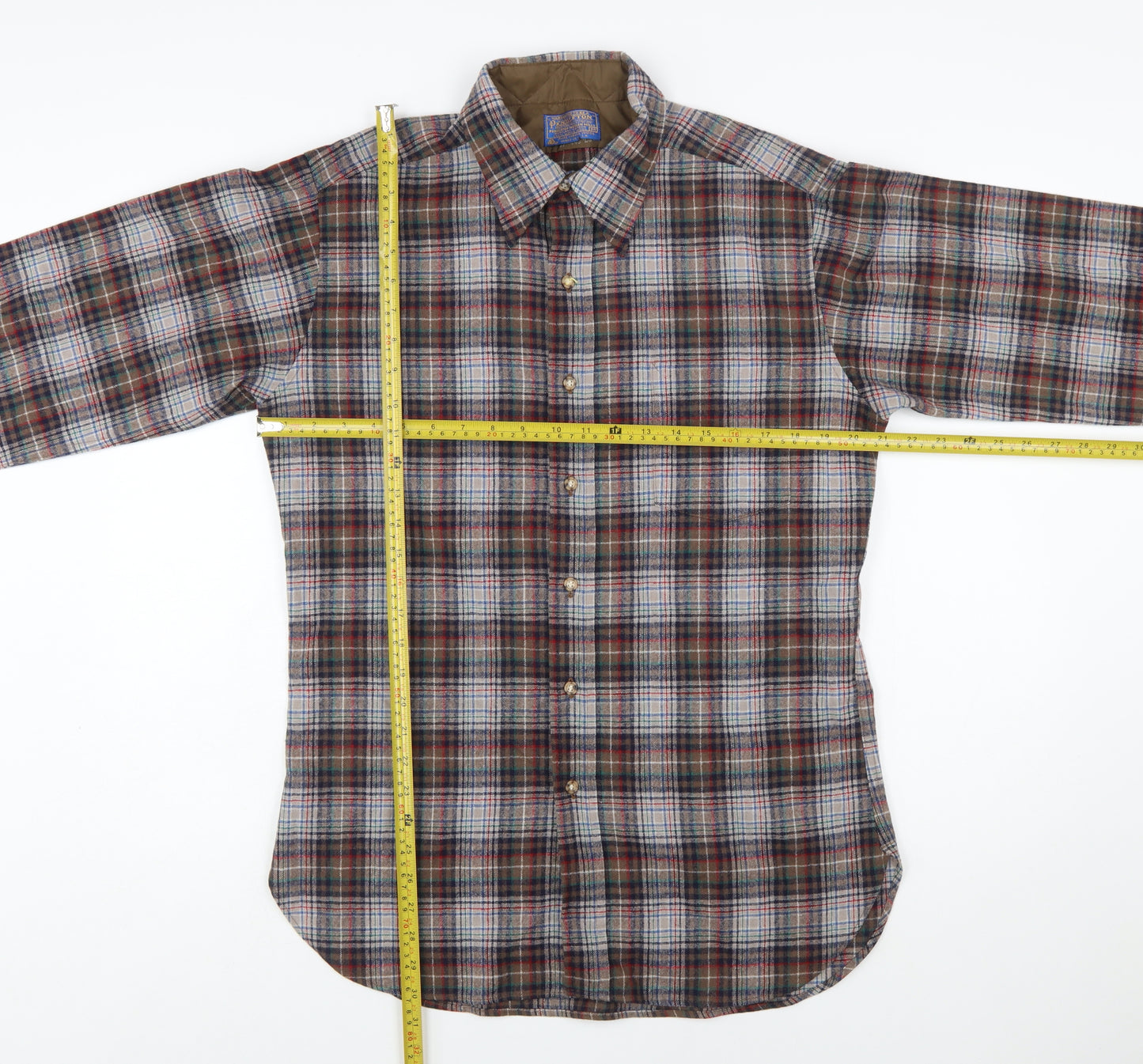 Pendleton Men's Multicoloured Wool Plaid Flannel Button-Up Shirt M