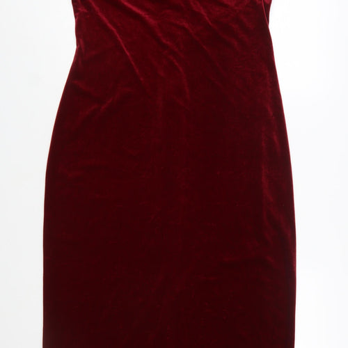 Reitmans Women's Red Velvet Bodycon Midi Dress Size 12