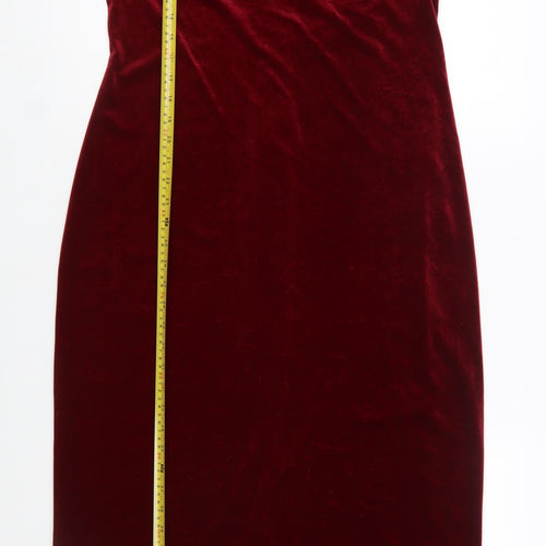 Reitmans Women's Red Velvet Bodycon Midi Dress Size 12