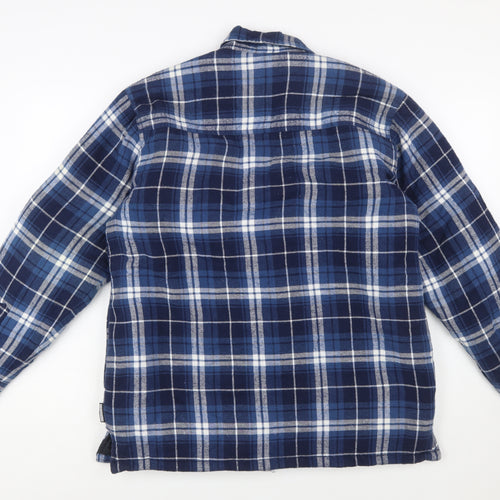 Forcefield Men Blue Check Flannel Shirt Jacket M Lined Workwear