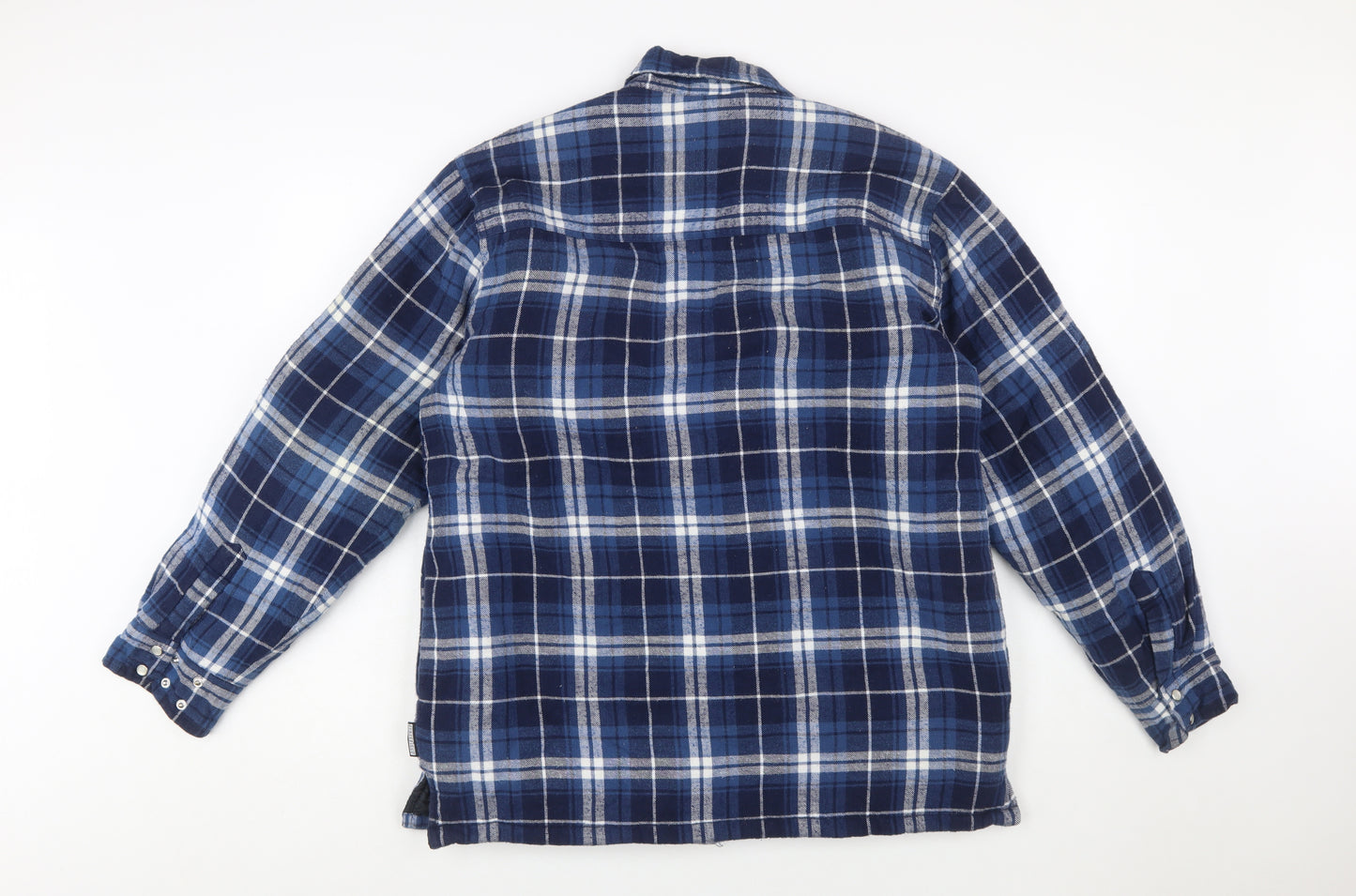 Forcefield Men Blue Check Flannel Shirt Jacket M Lined Workwear