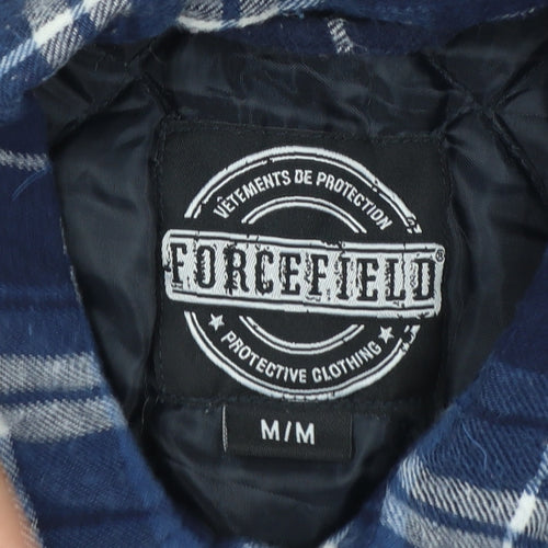 Forcefield Men Blue Check Flannel Shirt Jacket M Lined Workwear