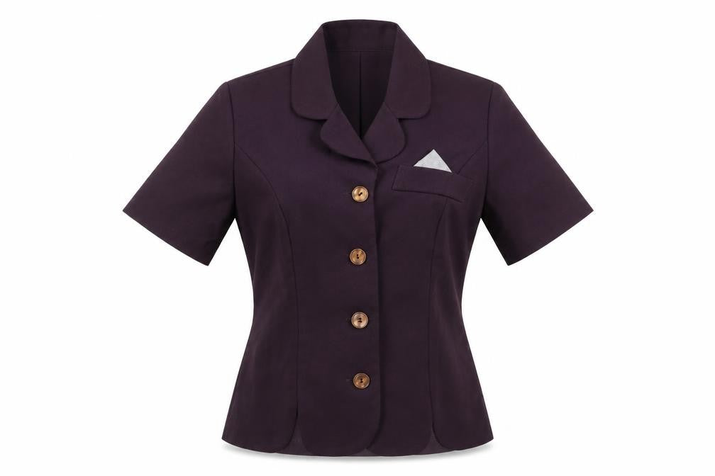 Pride & Joy Women Purple Short Sleeve Crepe Suit Jacket Size 8