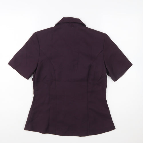 Pride & Joy Women Purple Short Sleeve Crepe Suit Jacket Size 8