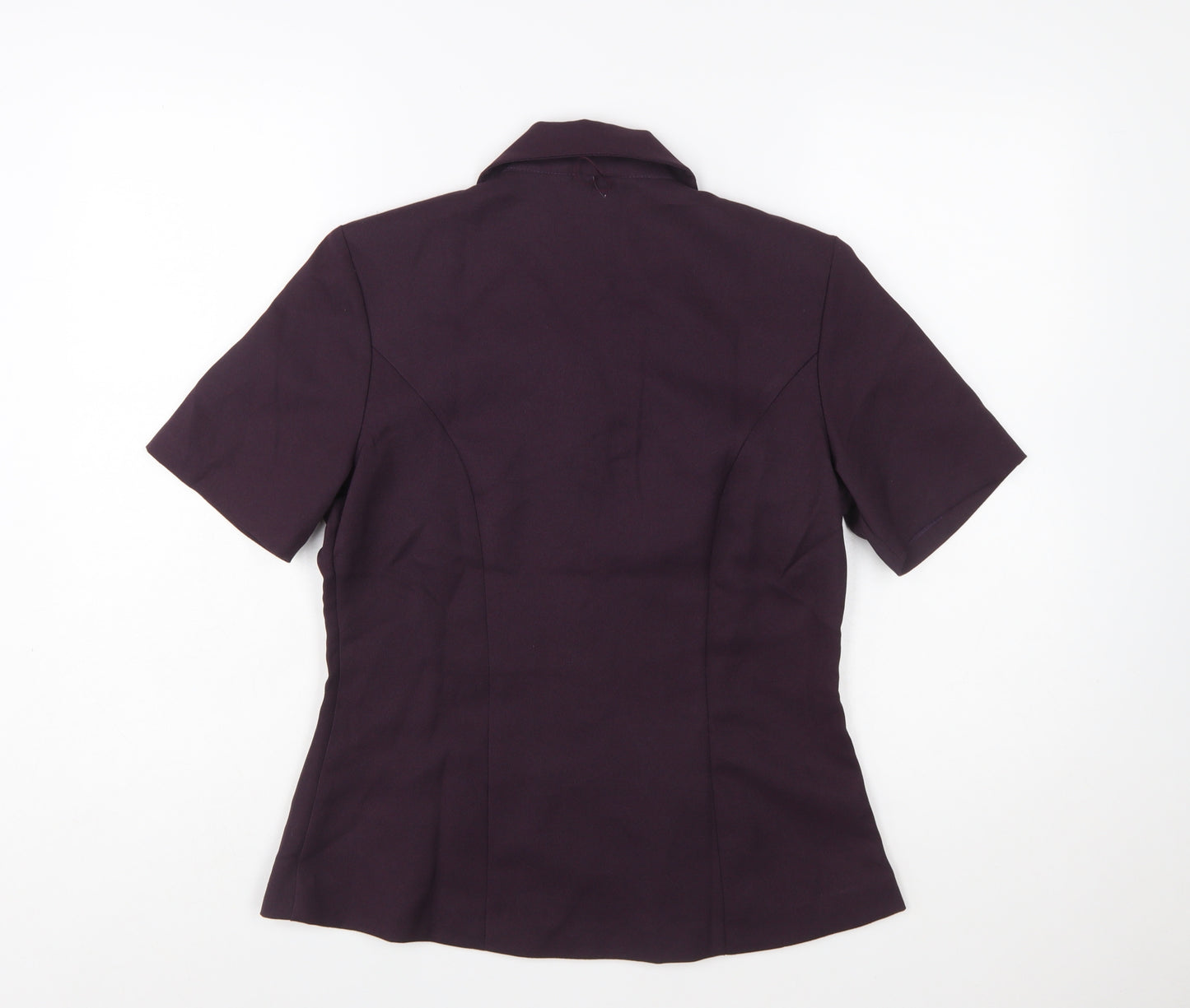Pride & Joy Women Purple Short Sleeve Crepe Suit Jacket Size 8