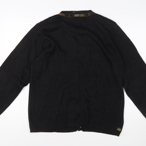 Norton McNaughton Women Black Beaded Cardigan L Vintage Style
