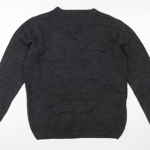 Threadbare Men's Grey Christmas Elf Pullover Jumper Size L