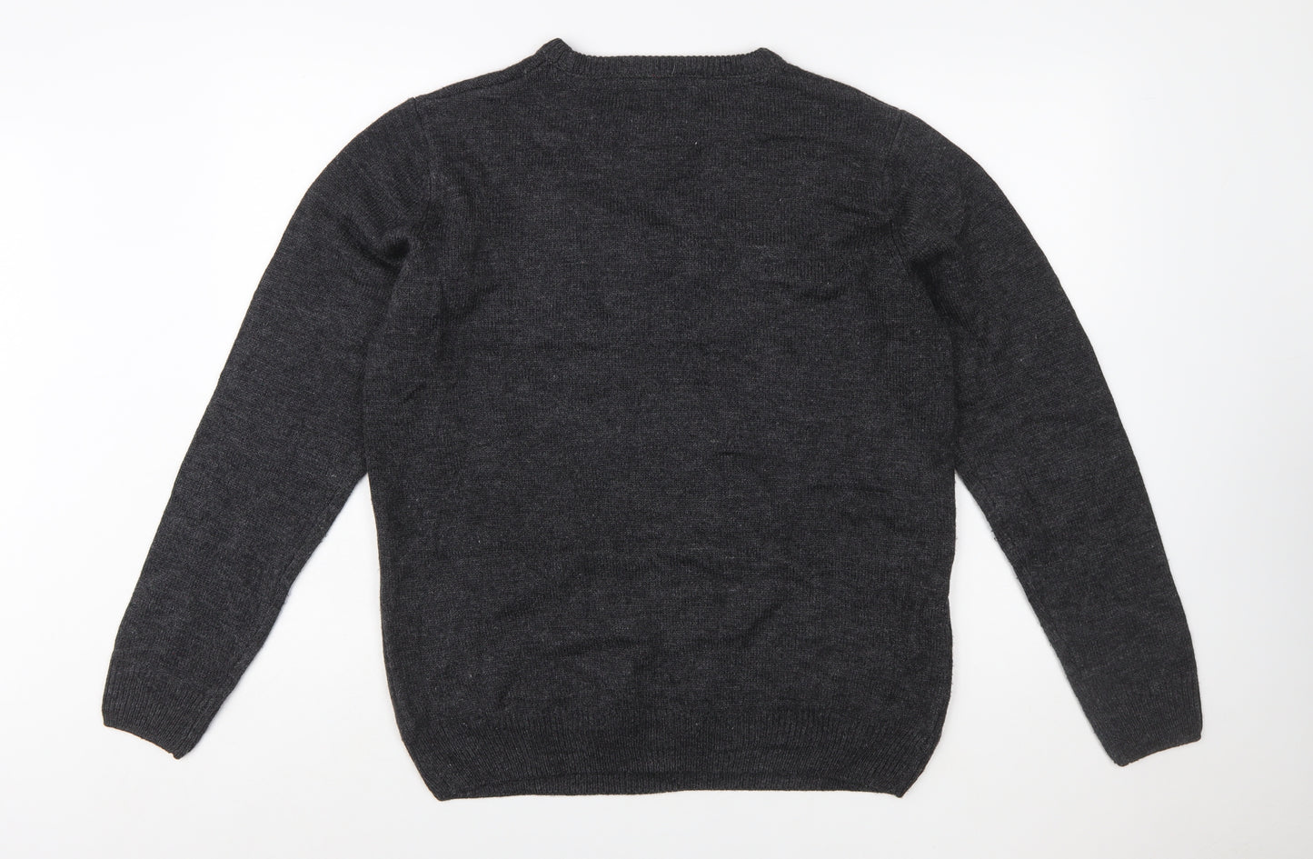 Threadbare Men's Grey Christmas Elf Pullover Jumper Size L