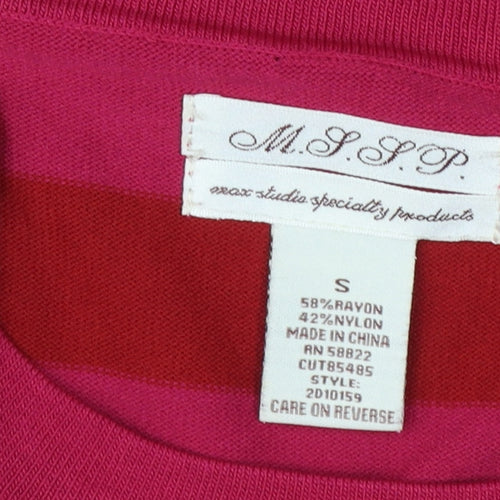 M.S.S.P. Women’s Red Striped Bodycon Knit Dress Size S
