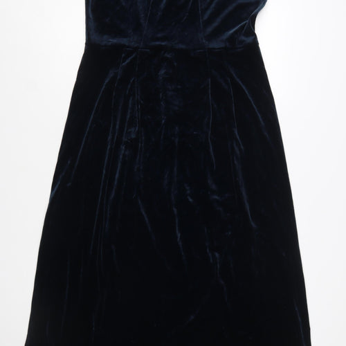 Bendigo Impressions Women's Blue Velvet A-Line Midi Dress M