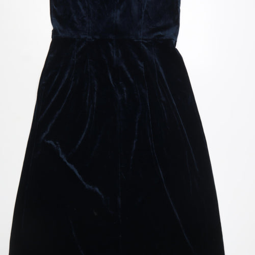 Bendigo Impressions Women's Blue Velvet A-Line Midi Dress M