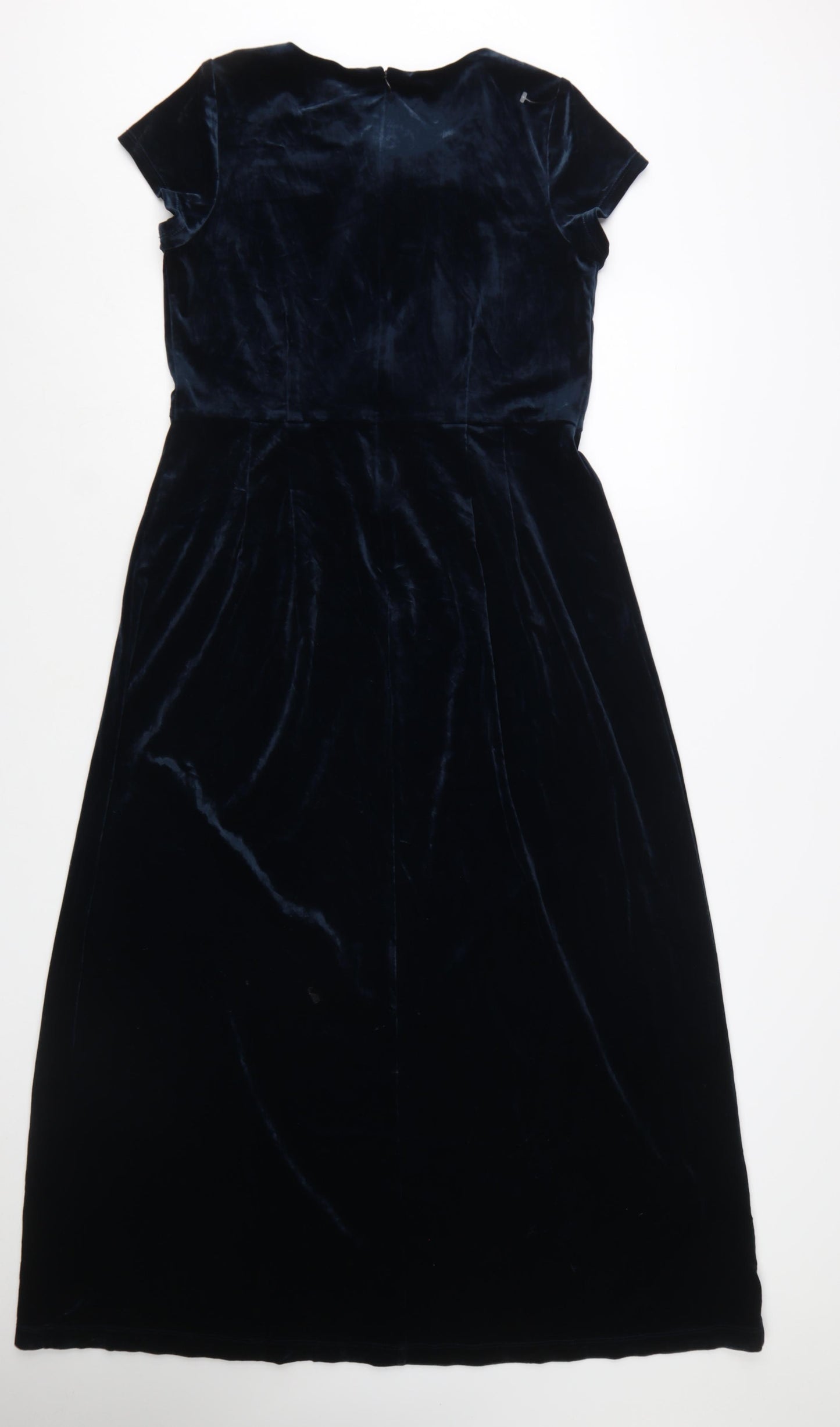 Bendigo Impressions Women's Blue Velvet A-Line Midi Dress M