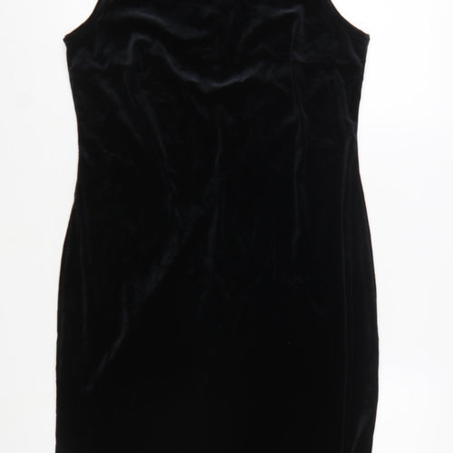 D.J. Summers Women’s Black Velvet Bodycon Sleeveless Dress Size 10