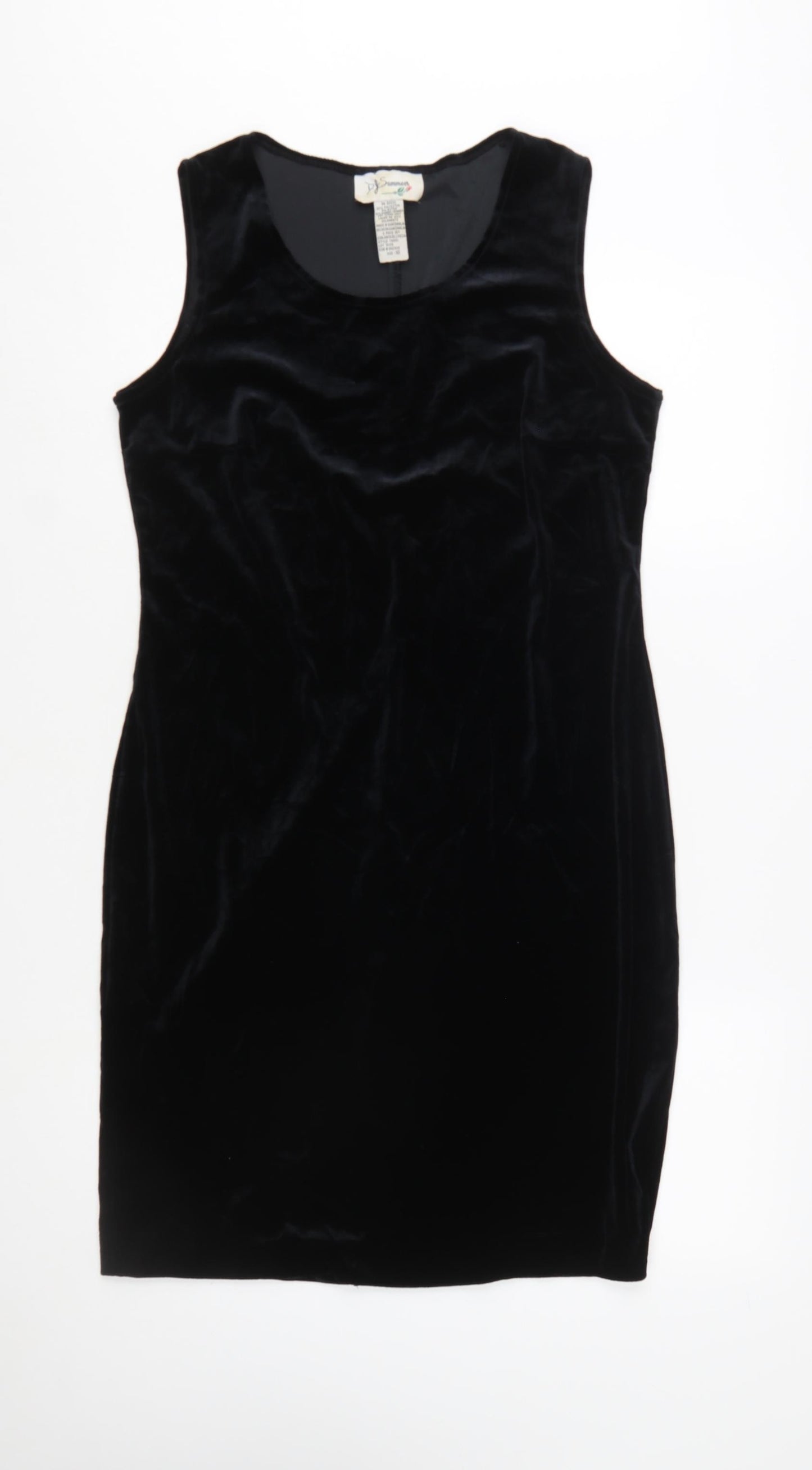 D.J. Summers Women’s Black Velvet Bodycon Sleeveless Dress Size 10