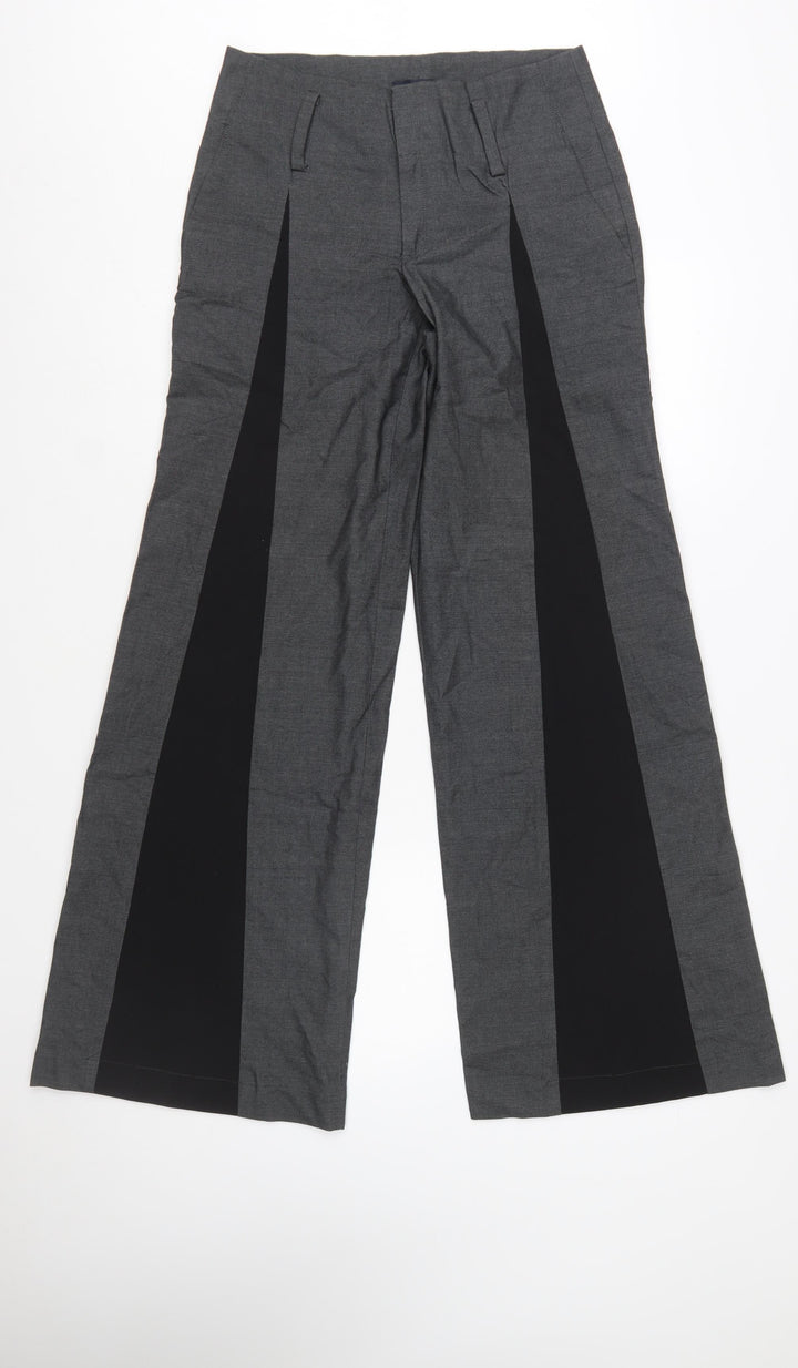 Banana Republic Women's Grey Wide-Leg Stretch Wool Trousers Size 6