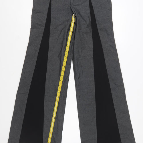 Banana Republic Women's Grey Wide-Leg Stretch Wool Trousers Size 6