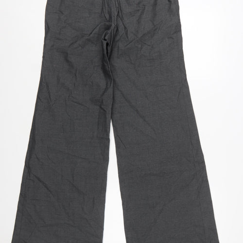 Banana Republic Women's Grey Wide-Leg Stretch Wool Trousers Size 6