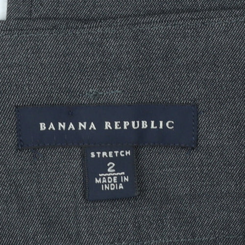 Banana Republic Women's Grey Wide-Leg Stretch Wool Trousers Size 6