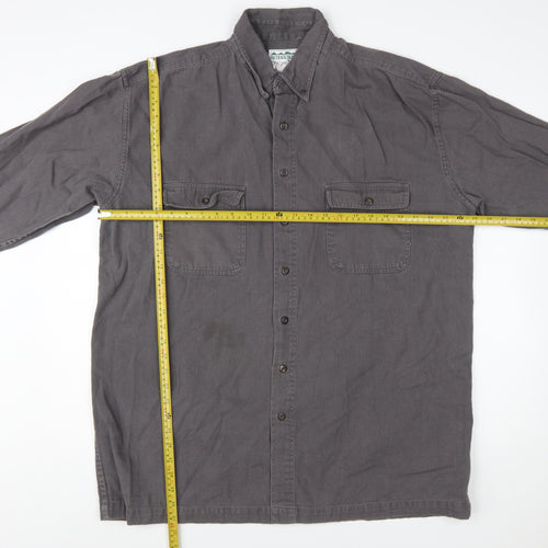 Outback Trail by Fox Fire Mens Grey XL Button-Up Cotton Shirt