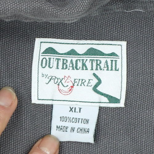 Outback Trail by Fox Fire Mens Grey XL Button-Up Cotton Shirt