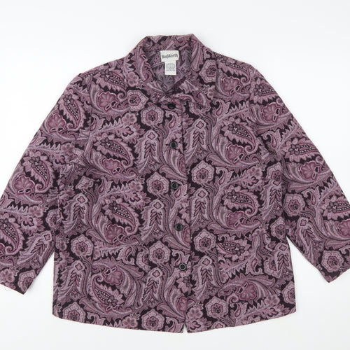 BonWorth Women’s Purple Paisley Petite Blazer Jacket Size S