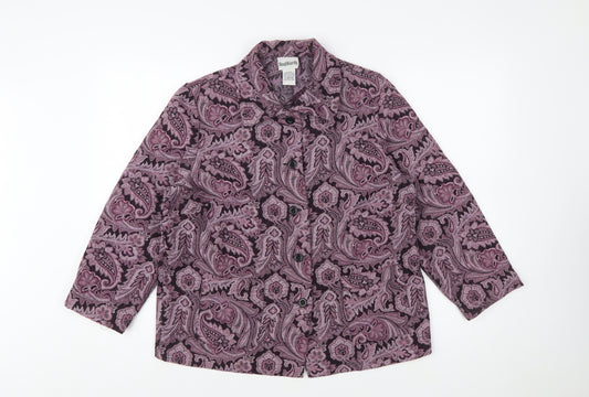 BonWorth Women’s Purple Paisley Petite Blazer Jacket Size S