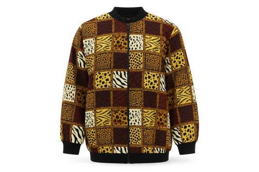Front view of A Personal Touch Women's Multicoloured Animal Print Bomber Jacket M