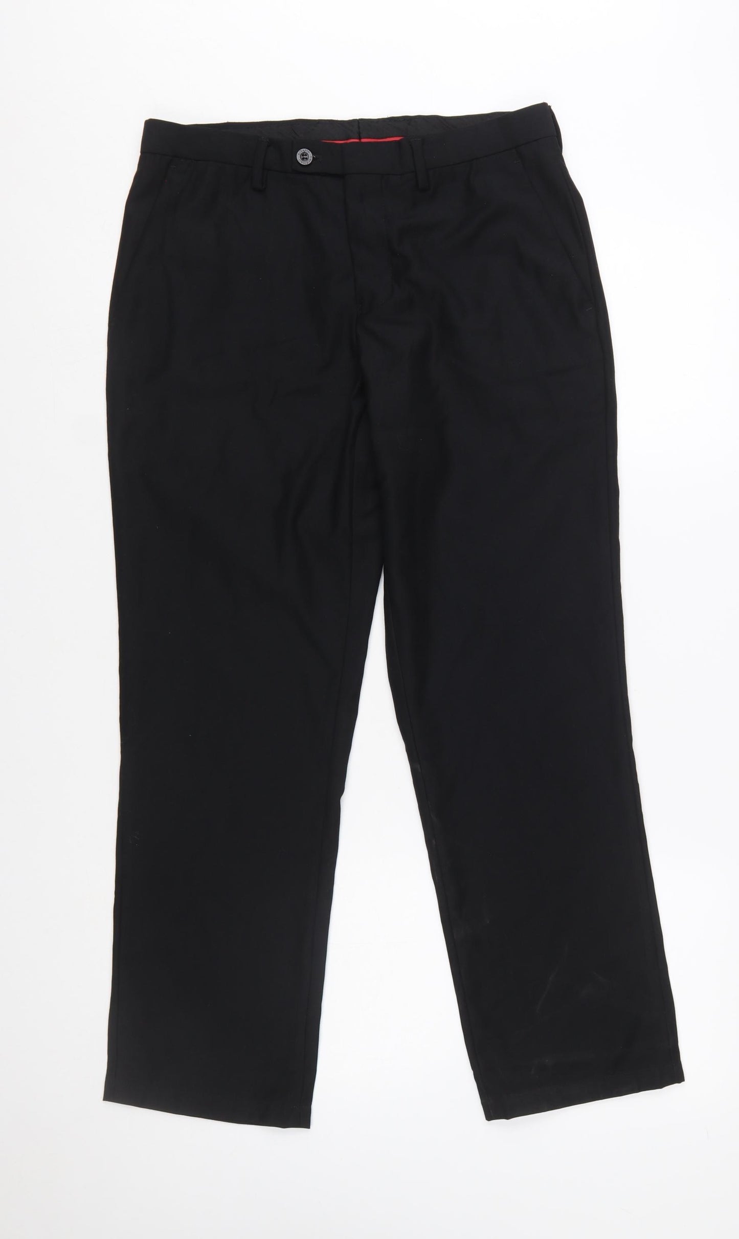 Alberto Cardinali Men's Black Chino Trousers W30 L30 Polyester Blend