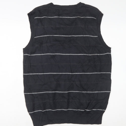Marc Ecko Men's Black Argyle V-Neck Cotton Vest Size L