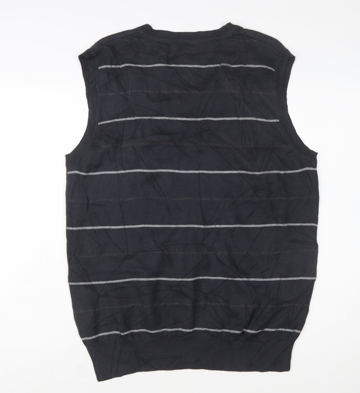 Marc Ecko Men's Black Argyle V-Neck Cotton Vest Size L