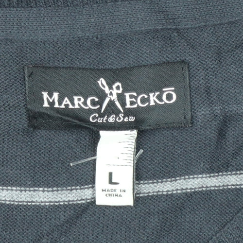 Marc Ecko Men's Black Argyle V-Neck Cotton Vest Size L