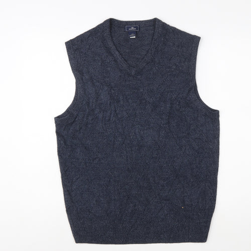 Dockers Men's Grey Acrylic V-Neck Sleeveless Knit Vest L