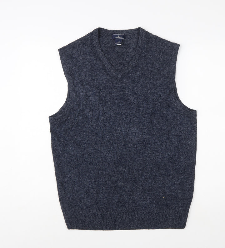 Dockers Men's Grey Acrylic V-Neck Sleeveless Knit Vest L