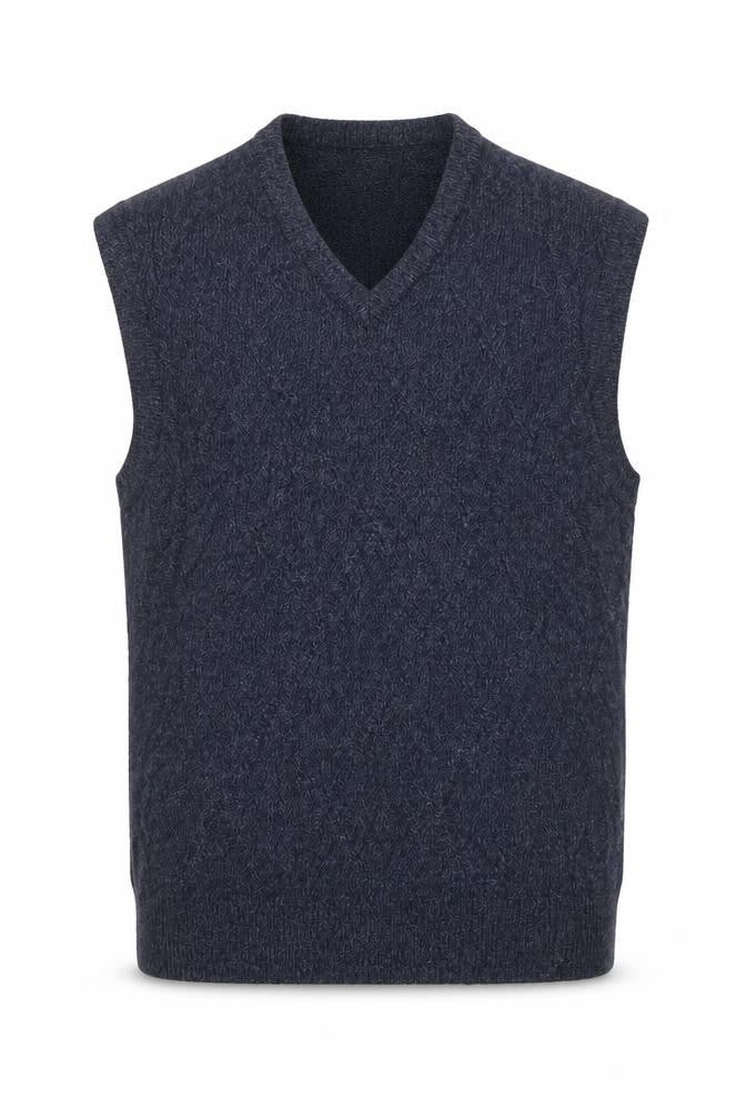 Dockers Men's Grey Acrylic V-Neck Sleeveless Knit Vest L