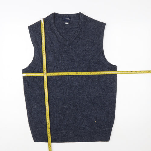 Dockers Men's Grey Acrylic V-Neck Sleeveless Knit Vest L