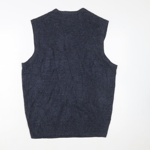 Dockers Men's Grey Acrylic V-Neck Sleeveless Knit Vest L